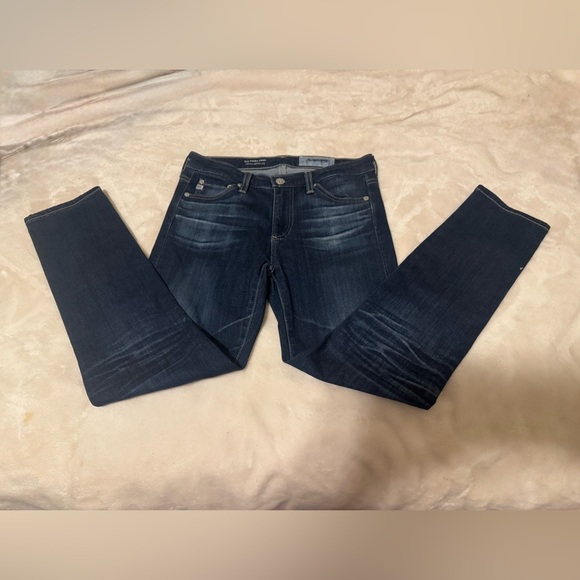 Ag Adriano Goldschmied Denim - AG-ED Denim Prima Cigarette Crop Jeans Mid-rise Size 25 Dark Faded Wash Stretch